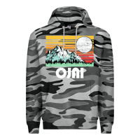 Slate Camo ojai california mountains & sun retro 80s graphic Premium Hoodie - linhVisuals
