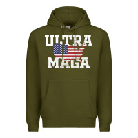 Army Green ULTRA MAGA Premium Hoodie - linhVisuals