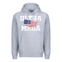 Heather Grey ULTRA MAGA Premium Hoodie - linhVisuals