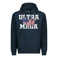 Navy ULTRA MAGA Premium Hoodie - linhVisuals