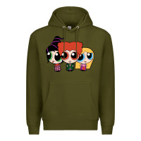 Army Green power puff girls Premium Hoodie - linhVisuals