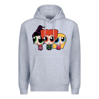 Heather Grey power puff girls Premium Hoodie - linhVisuals