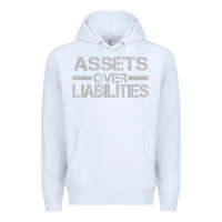 White assets over liabilities mens t shirt Premium Hoodie - linhVisuals