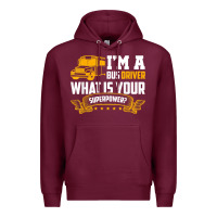 Burgundy i'm a bus driver what is your superpower driving school bus t shirt Premium Hoodie - linhVisuals
