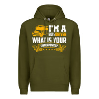 Army Green i'm a bus driver what is your superpower driving school bus t shirt Premium Hoodie - linhVisuals
