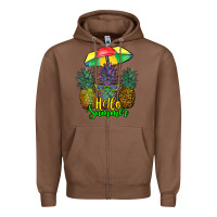Chestnut hello summer pineapples Zipper Hoodie - RanaPortraitStore
