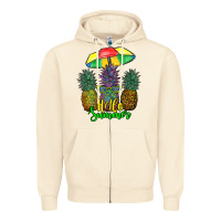 Sandshell hello summer pineapples Zipper Hoodie - RanaPortraitStore