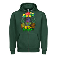 Sports Green hello summer pineapples Zipper Hoodie - RanaPortraitStore