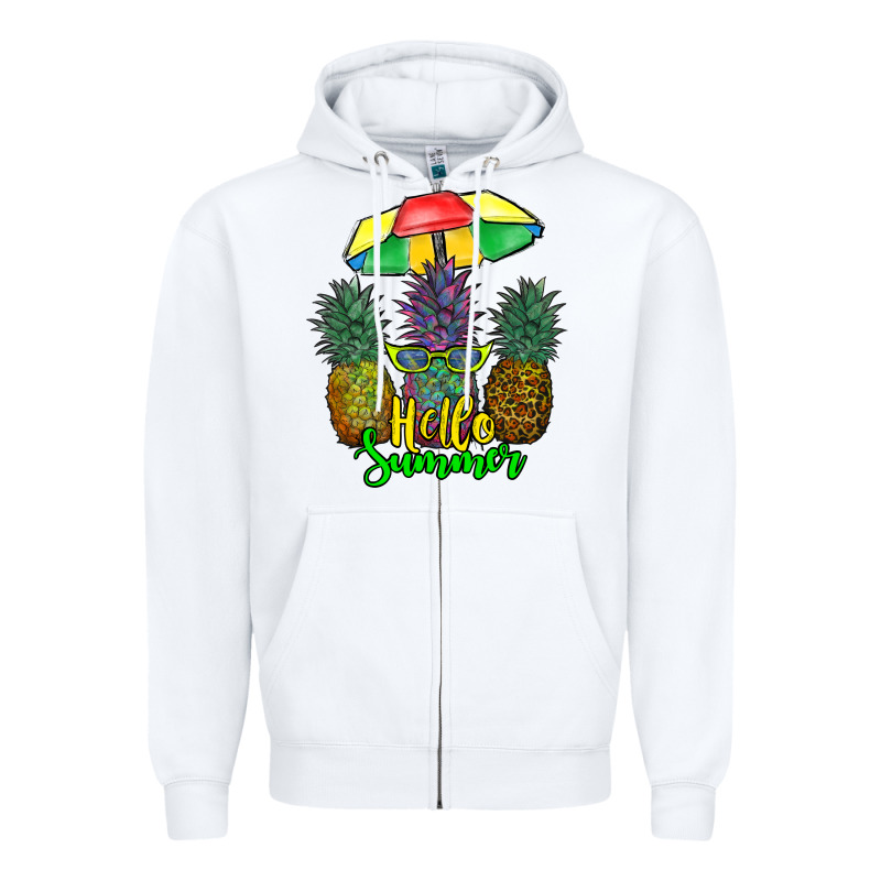 Hello Summer Pineapples Zipper Hoodie by RanaPortraitStore | Teevron