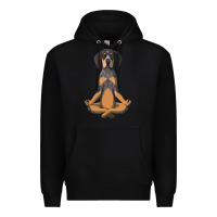 Black yoga fitness bluetick coonhound dog 363 bodybuilding Premium Hoodie - linhVisuals