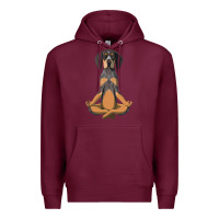 Burgundy yoga fitness bluetick coonhound dog 363 bodybuilding Premium Hoodie - linhVisuals