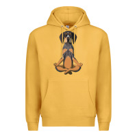 Mustard yoga fitness bluetick coonhound dog 363 bodybuilding Premium Hoodie - linhVisuals