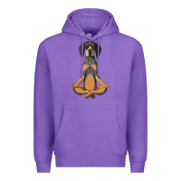 Purple yoga fitness bluetick coonhound dog 363 bodybuilding Premium Hoodie - linhVisuals