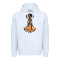 White yoga fitness bluetick coonhound dog 363 bodybuilding Premium Hoodie - linhVisuals