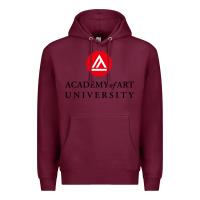 Burgundy academy of art, college design Premium Hoodie - linhVisuals