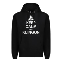 Black keep calm and klingon Premium Hoodie - linhVisuals