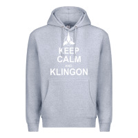 Heather Grey keep calm and klingon Premium Hoodie - linhVisuals