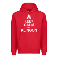 Red keep calm and klingon Premium Hoodie - linhVisuals