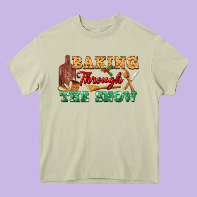 Baking Through The Snow Heavy Core Tee Designed By Fadigitalartstudio