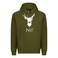 Army Green knights who say ni Premium Hoodie - linhVisuals