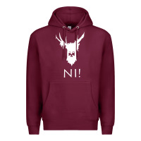 Burgundy knights who say ni Premium Hoodie - linhVisuals