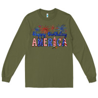 Army Green happy birthday america Long Sleeve Tee - Artiststas