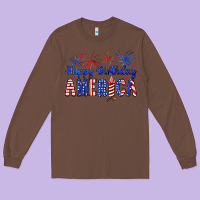 Happy Birthday America Long Sleeve Tee Designed By Artiststas