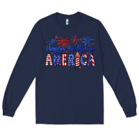 Navy happy birthday america Long Sleeve Tee - Artiststas