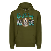 Army Green bulldog mom Premium Hoodie - BarkalooDesign