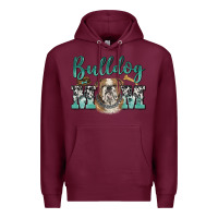Burgundy bulldog mom Premium Hoodie - BarkalooDesign