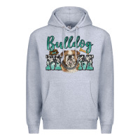 Heather Grey bulldog mom Premium Hoodie - BarkalooDesign