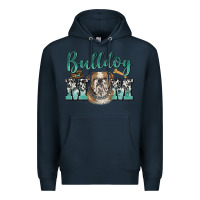 Navy bulldog mom Premium Hoodie - BarkalooDesign
