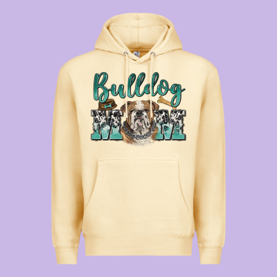 Bulldog Mom Premium Hoodie Designed By Barkaloodesign