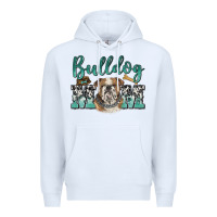 White bulldog mom Premium Hoodie - BarkalooDesign
