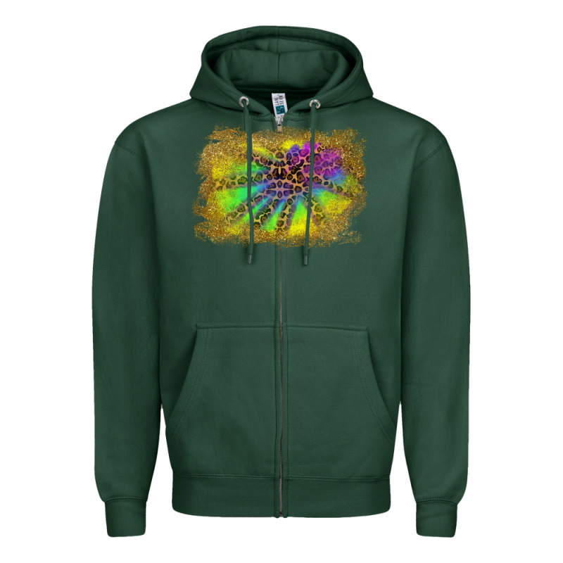 Colorful Glitter Leopard Background Zipper Hoodie by RanaPortraitStore | Teevron