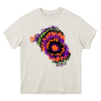 Cream tie dye patch Heavy Core Tee - RanaPortraitStore