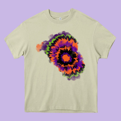 Tie Dye Patch Heavy Core Tee Designed By Ranaportraitstore