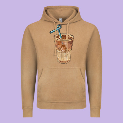 Iced Latte Vintage Hoodie Designed By Barkaloodesign