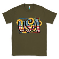 Army Green USA 4th of July Classic Tee - FaDigitalArtStudio