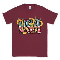 Burgundy USA 4th of July Classic Tee - FaDigitalArtStudio