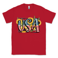 Red USA 4th of July Classic Tee - FaDigitalArtStudio