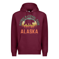 Katmai National Park Alaska Bear Hiking Travel Nature Retro Pullover H Premium Hoodie | Teevron