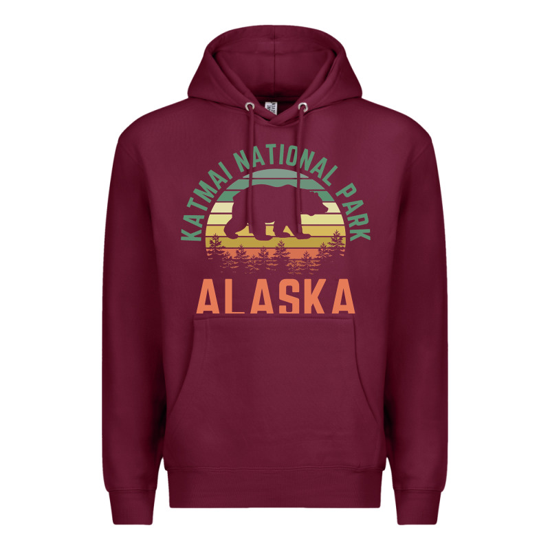 Katmai National Park Alaska Bear Hiking Travel Nature Retro Pullover H Premium Hoodie by linhVisuals | Teevron