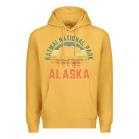 Mustard katmai national park alaska bear hiking travel nature retro pullover h Premium Hoodie - linhVisuals