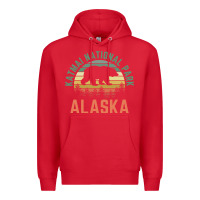 Red katmai national park alaska bear hiking travel nature retro pullover h Premium Hoodie - linhVisuals