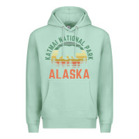 Seafoam katmai national park alaska bear hiking travel nature retro pullover h Premium Hoodie - linhVisuals