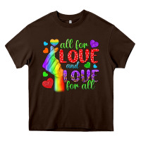 Chocolate Brown Western All For Love And Love For All Heavy Core Tee - BundleAndBundleShop