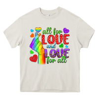 Cream Western All For Love And Love For All Heavy Core Tee - BundleAndBundleShop