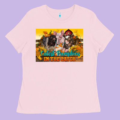 Cutest Pumpkin In The Patch Pig Ladies Tee Designed By Lillyallendesigns