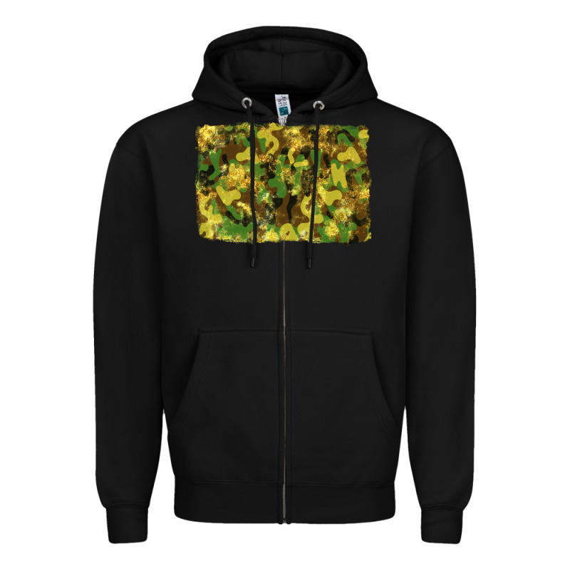 Camouflage Glitter Background Zipper Hoodie by RanaPortraitStore | Teevron